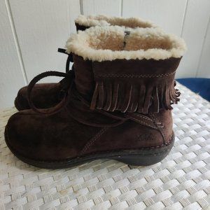 Ugg Leather Suede Boot with lambswool lining Sz  8 Brown